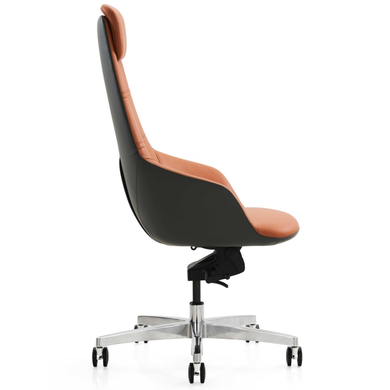 Silla de oficina de cuero ergonómico PM05H - Silla de escritorio cómoda, ajustable y elegante durante largas horas