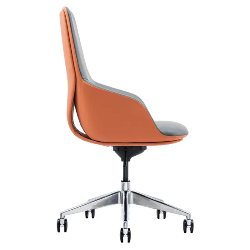 Silla de oficina de cuero ergonómico PK-102B: Silla ejecutiva ajustable, alta y cómoda para el hogar/oficina