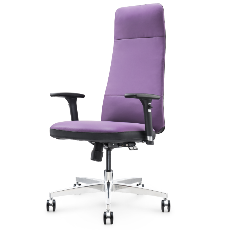 Silla de oficina ergonómica de cuero S02A: silla de escritorio ajustable, cómoda y de apoyo