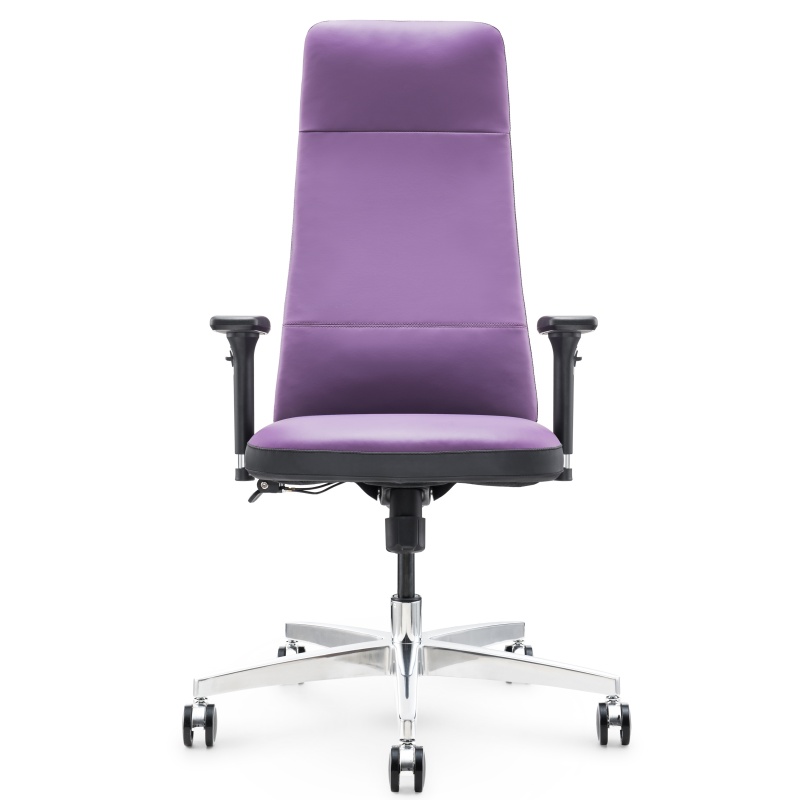 Silla de oficina ergonómica de cuero S02A: silla de escritorio ajustable, cómoda y de apoyo