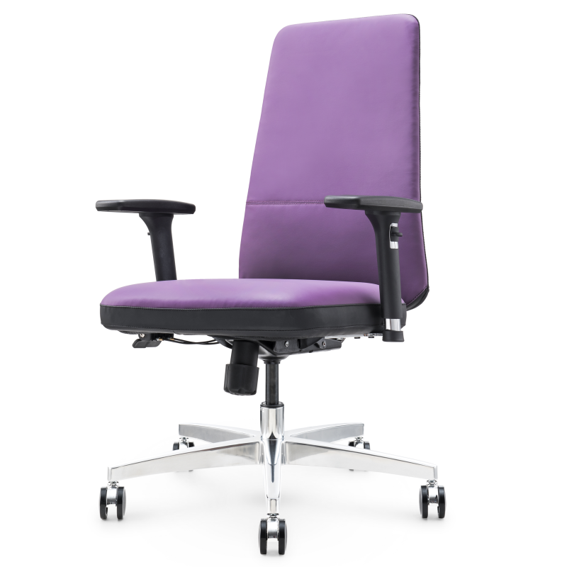 Silla de oficina de cuero ergonómica S02B - Asientos de oficina ajustables y cómodos para uso en el hogar y la oficina