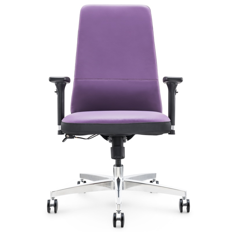 Silla de oficina de cuero ergonómica S02B - Asientos de oficina ajustables y cómodos para uso en el hogar y la oficina