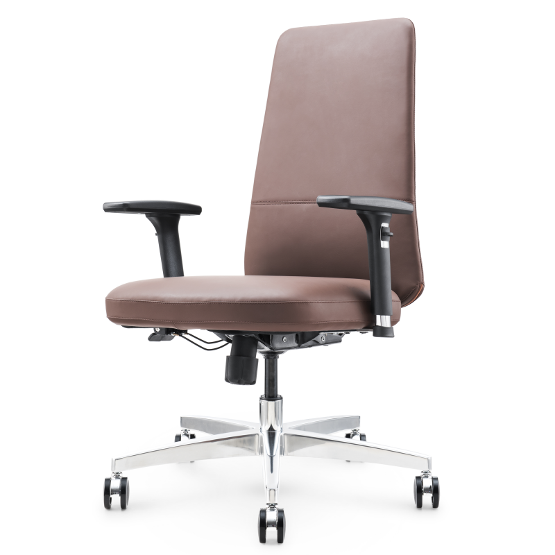 Silla de oficina de cuero ergonómico S02B - Premium Comfort & Support para el trabajo en el hogar o la oficina