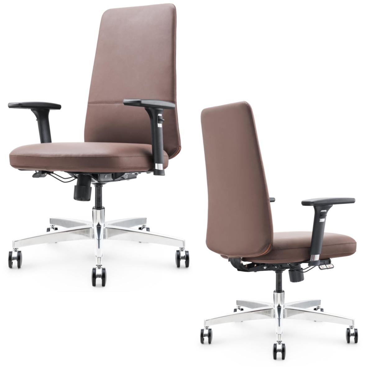 Descubra la comodidad premium con la silla de oficina de cuero ergonómica S02B