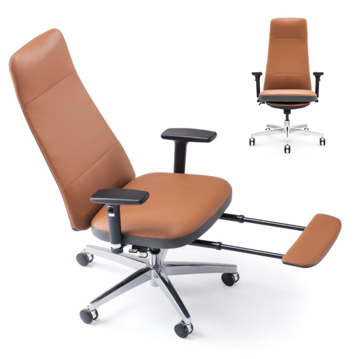 La silla de oficina de cuero ergonómica S02AF-16L: la silla perfecta para el trabajo y el descanso