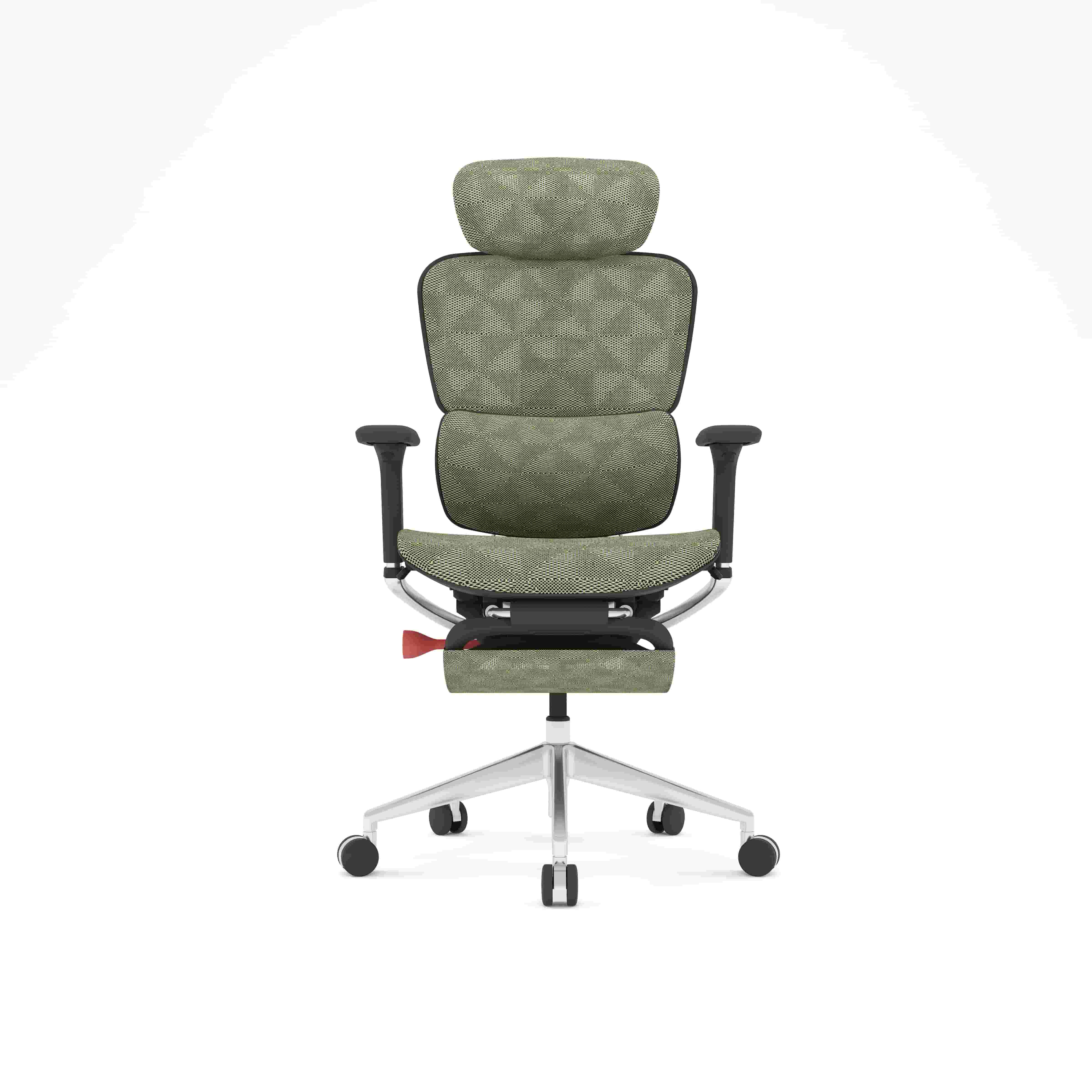 Cushioned Lumbar Mesh Chair with Footrest Option – BD 122